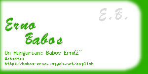 erno babos business card